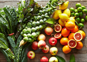 a group of fruits and vegetables on a wood surface Healthy Weight Loss Diets Brierley Hill